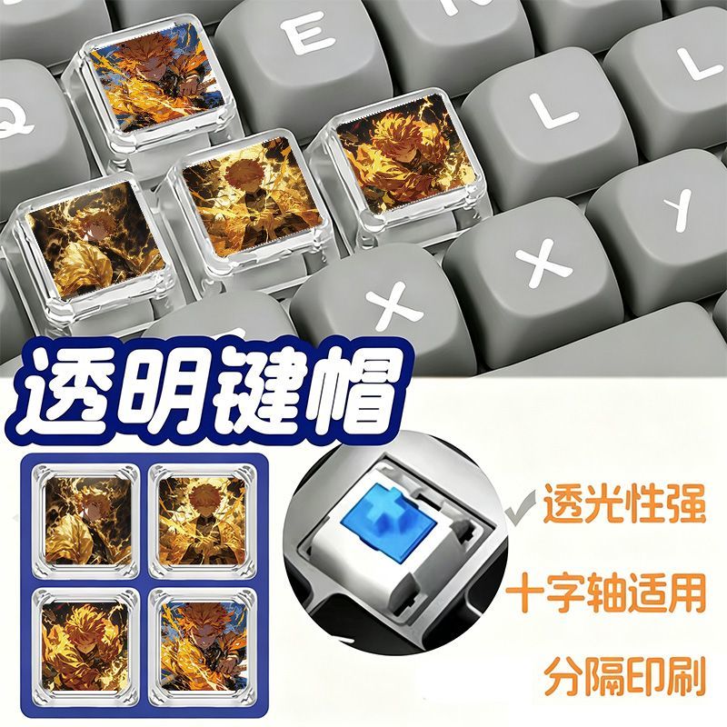 Custom Keycaps - Tecla Demon Slayer Zenitsu, linda tecla