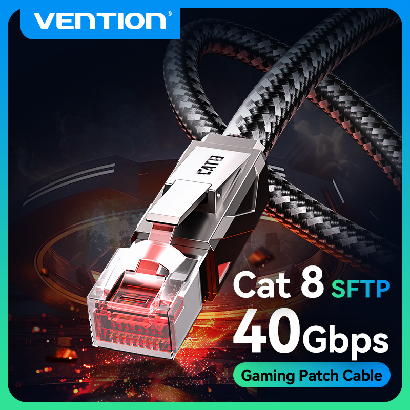 Pc Gaming Set - Vention Cat8 Cable Ethernet 40Gbps 2000MHz