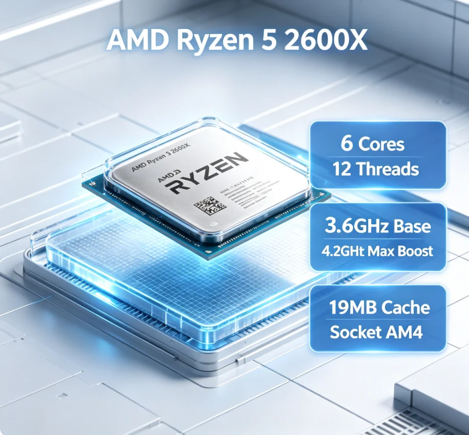 Amd Cpu Ryzen 5 - R5 2600X 36GHz 6C12T 95W TDP