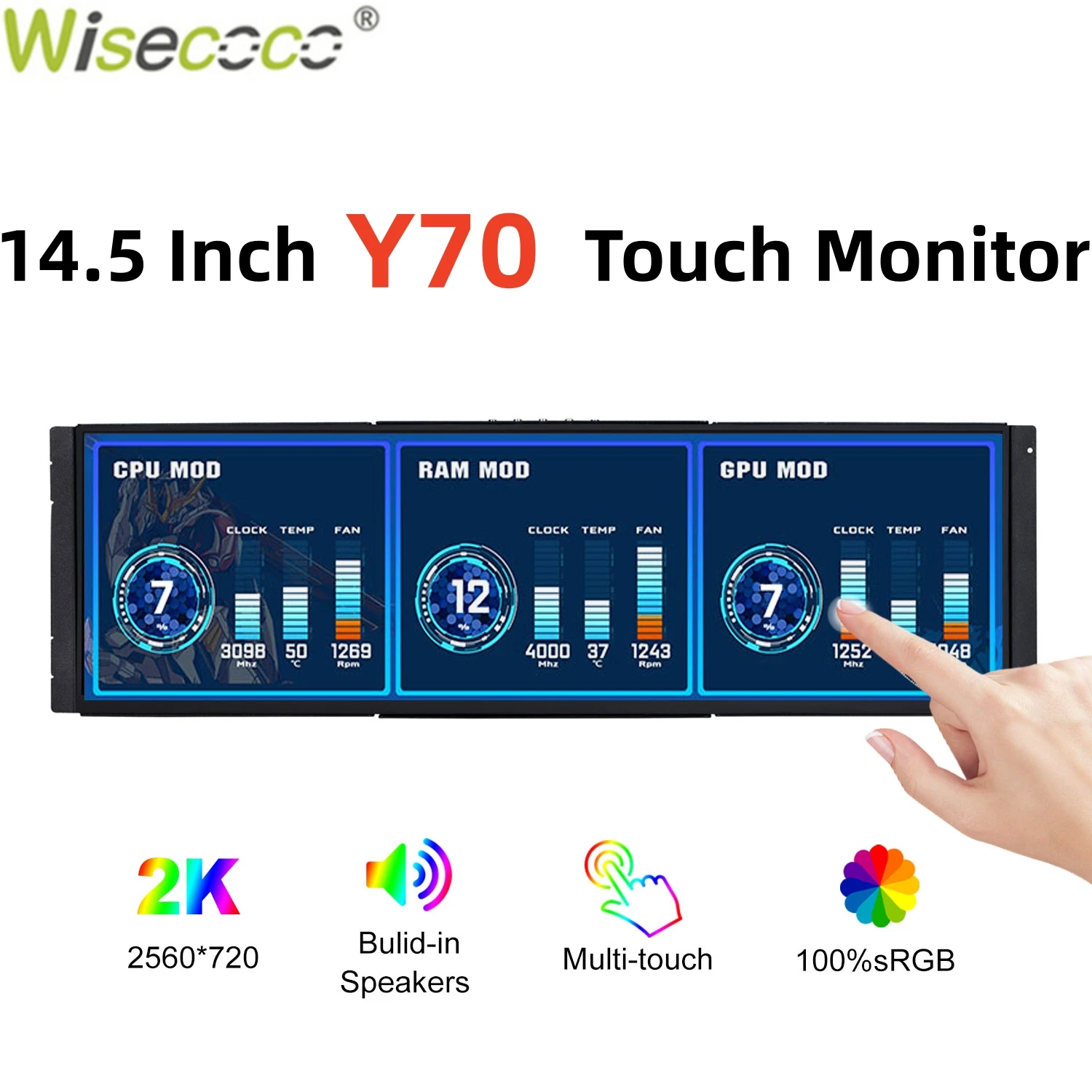 Pc Gaming Y70 - Wisecoco 12,6/14,5 pulgadas 2K IPS PC