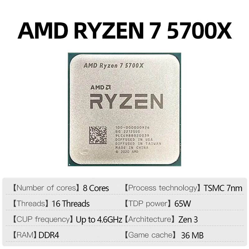 Procesador AMD Ryzen 7 5700X h - Pc Gaming Build Up reseña y precio