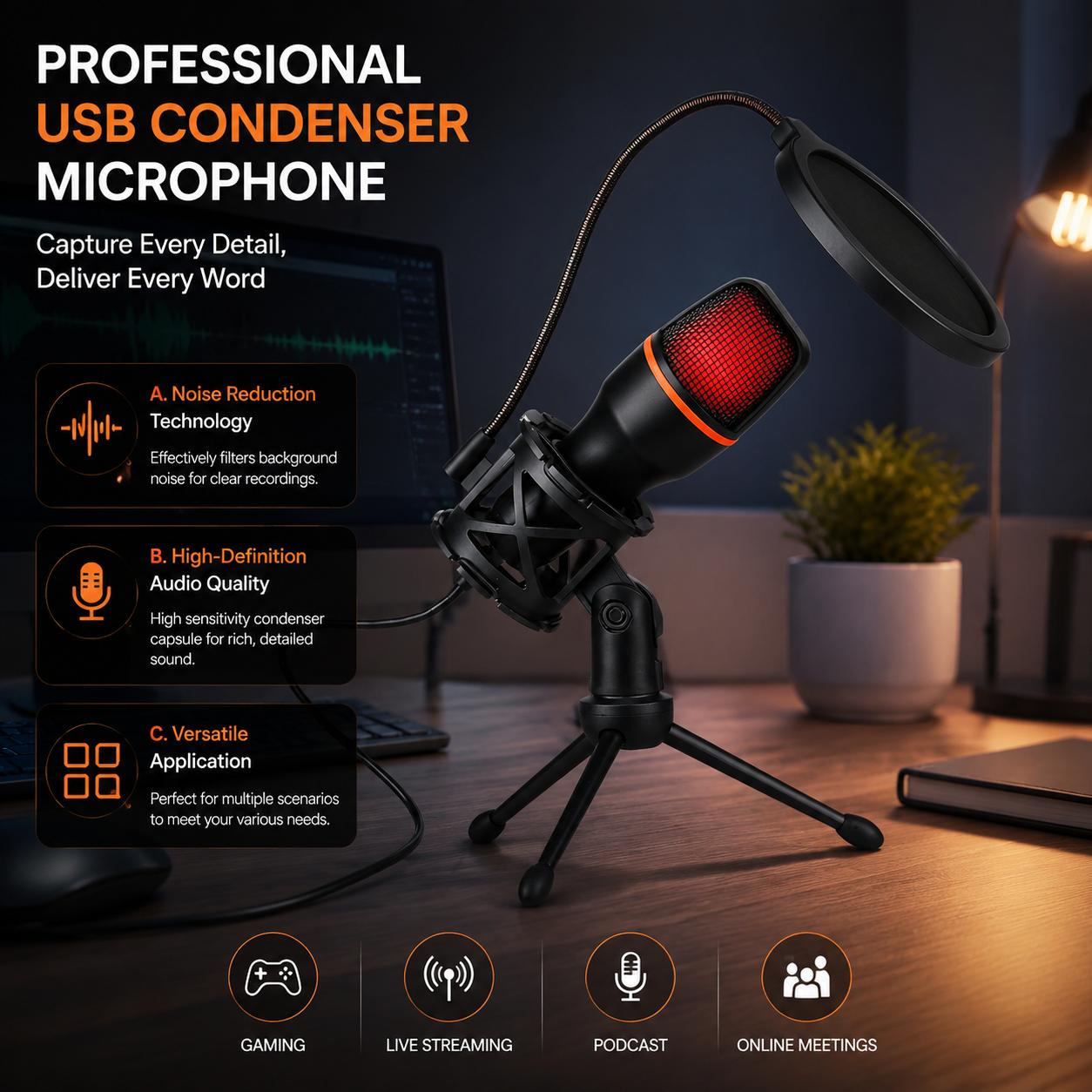 Kit de Micrófono de Condensado - Pc Gaming Youtuber reseña y precio