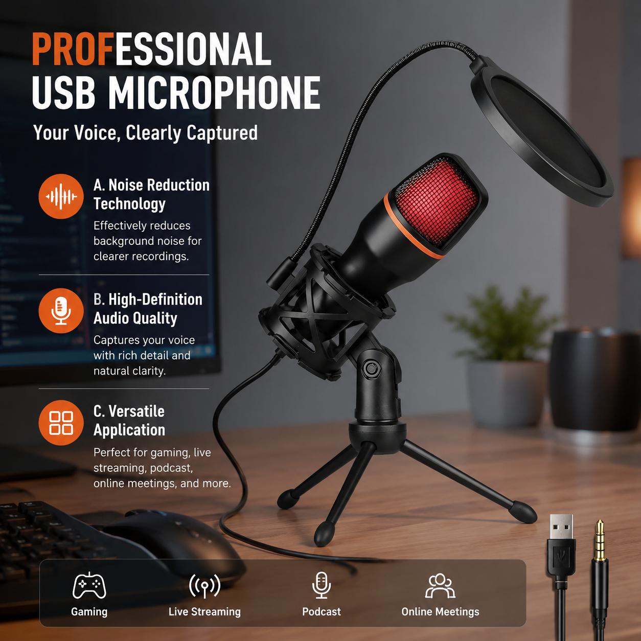 Kit de Micrófono Condensador C - Pc Gaming Youtuber reseña y precio
