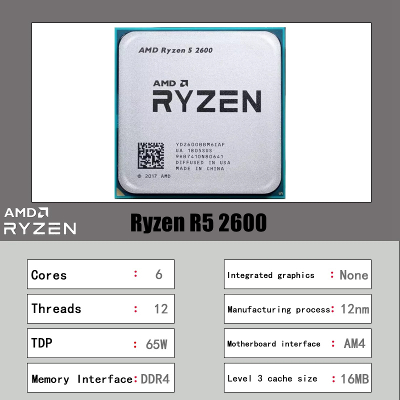 CPU AMD Ryzen 5 2600 de 6 Núcl - Amd Cpu Ryzen 5 reseña y precio