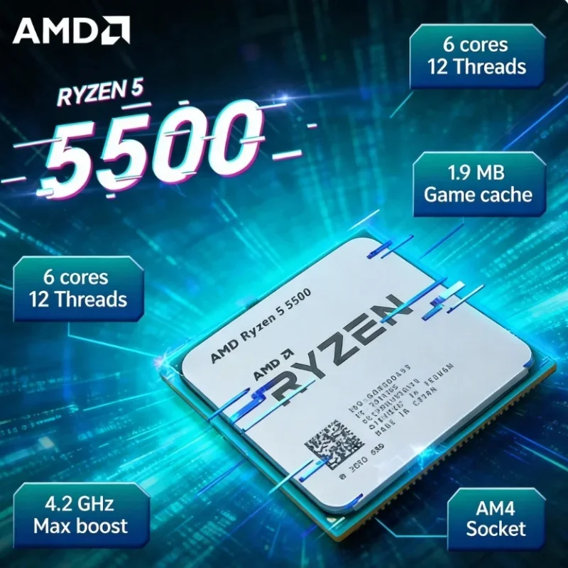 CPU AMD Ryzen 5 5500 R5 5500 d - Amd Cpu Ryzen 5 reseña y precio